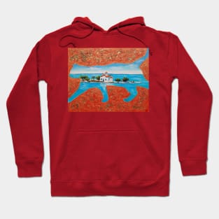 Greek island and cat Hoodie